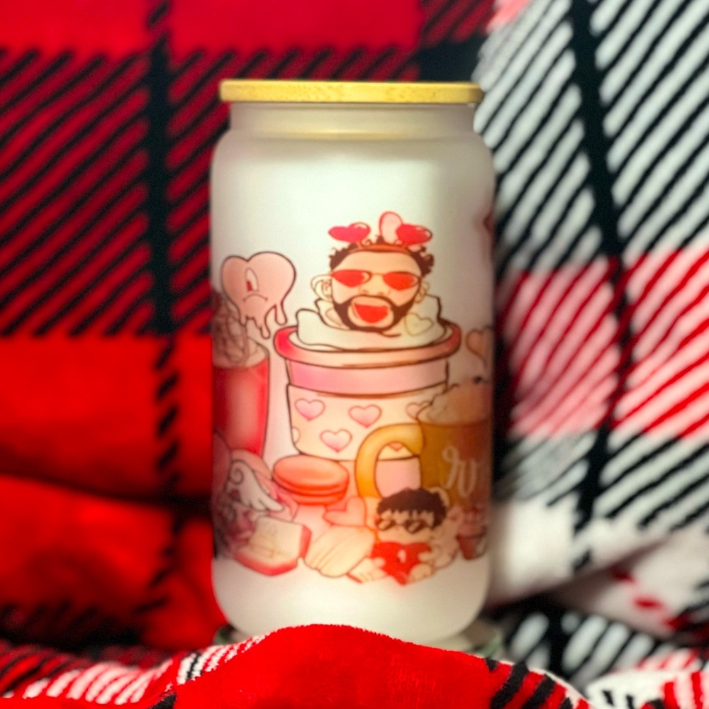 Vaso de cristal 16oz “Bad Bunny”